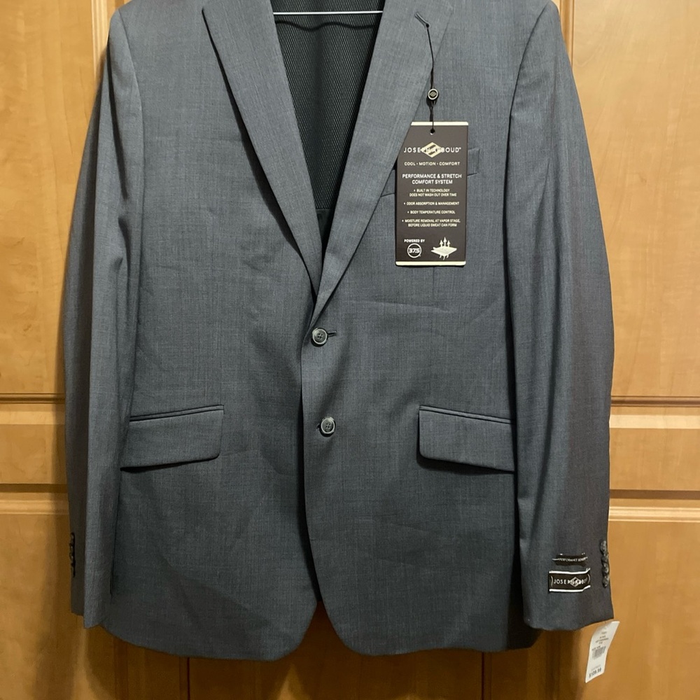 Joseph Abboud Men's Gray Two-Button Suit Jacket